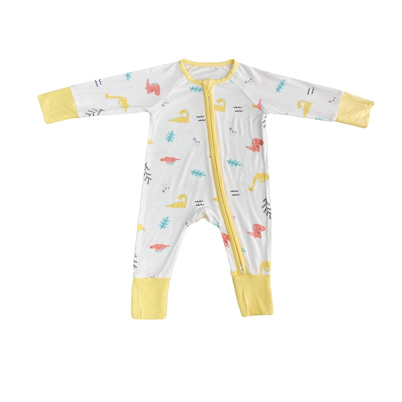 Bambus Baby Rompers tõmblukk Footie Pižaama Convertible Romper