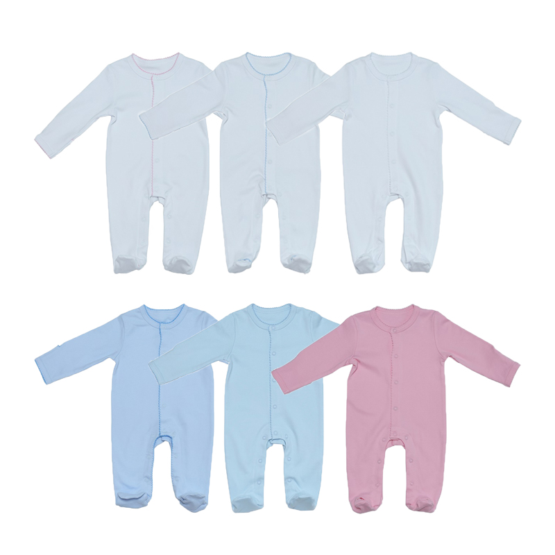 Picot Trim uuesti sündinud tulevad koju riided beebid Onesie Romper Set
